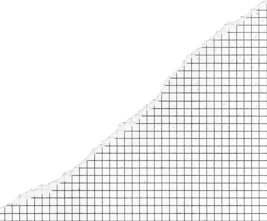 Black and White Graph Paper with One Side Ripped at an Angle